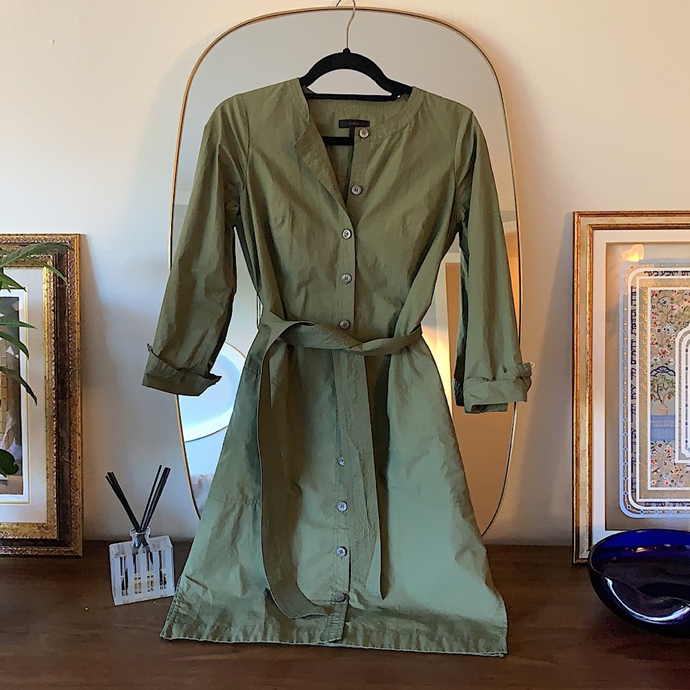 JCrew Buttondown dress with tie